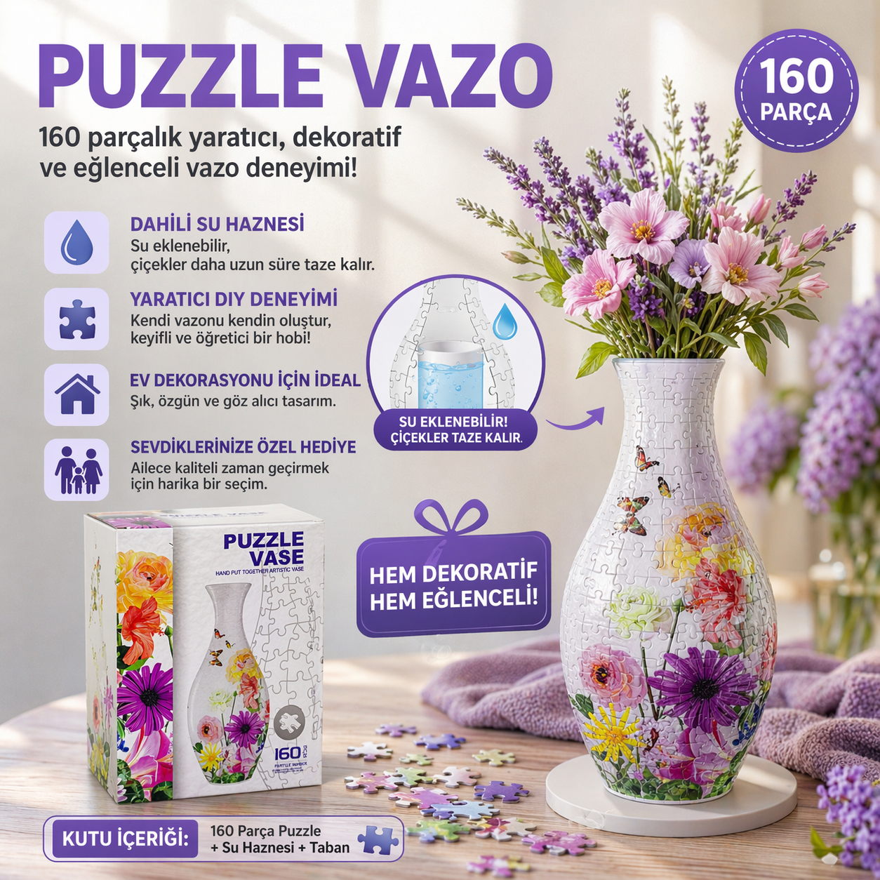 Vazo Puzzle - 3D Eğlenceli Puzzle