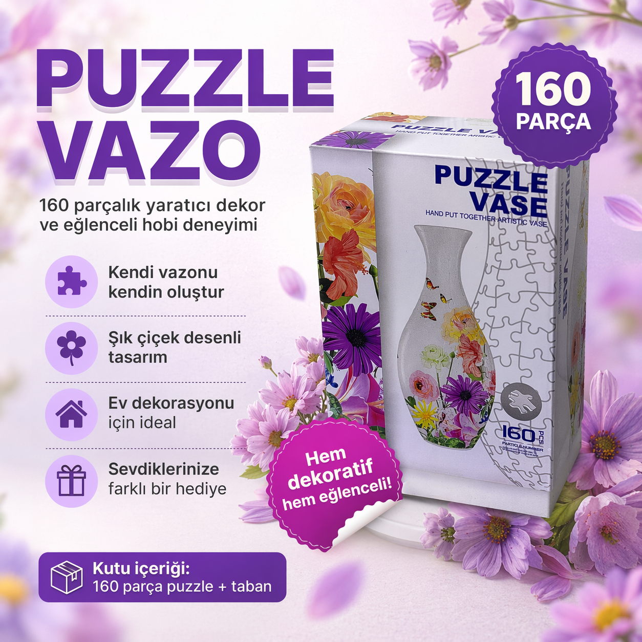 Vazo Puzzle - 3D Eğlenceli Puzzle